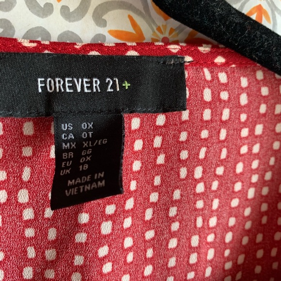 Forever 21 Red Polka Dot Shirt - Picture 2 of 3